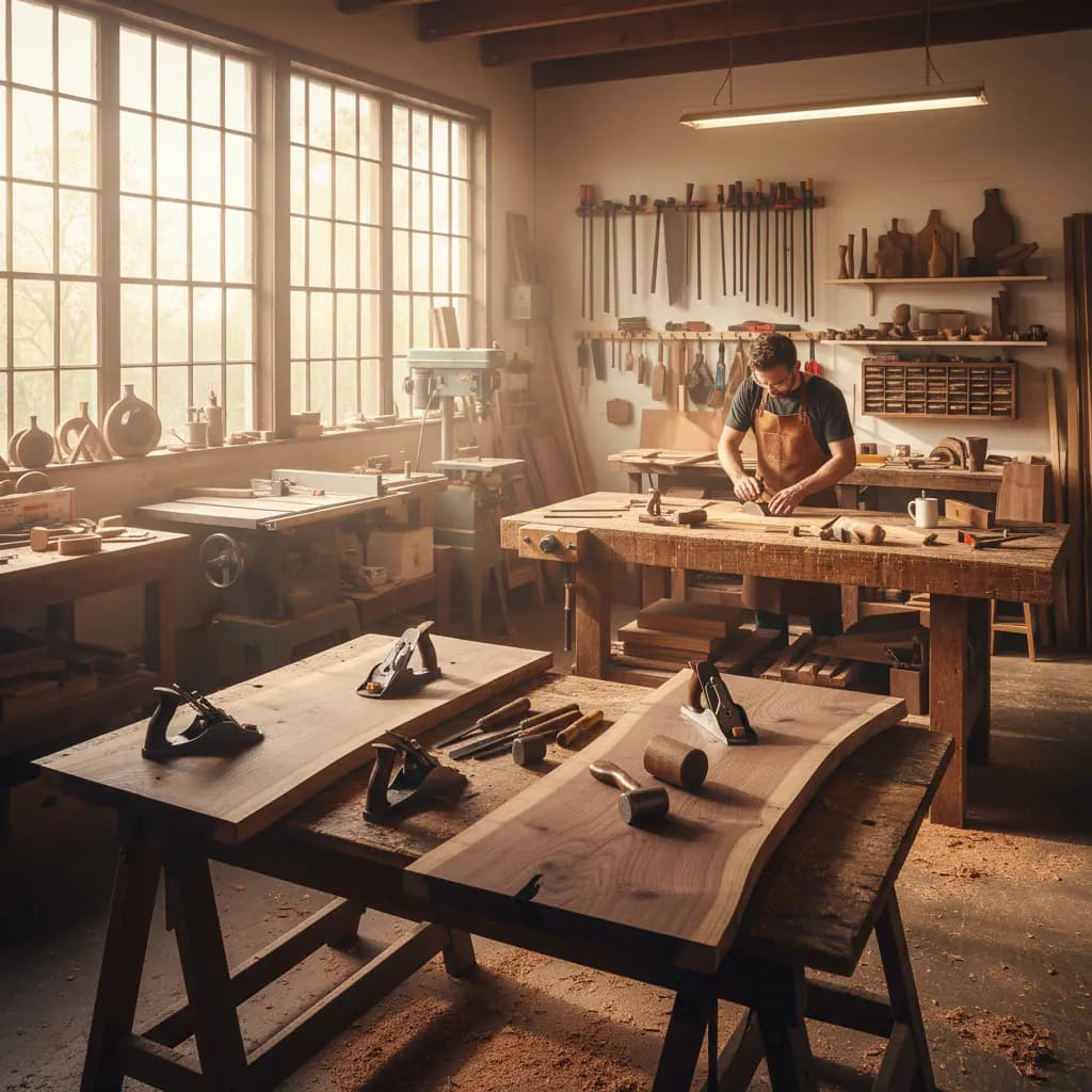 Furniture being made in the workshop